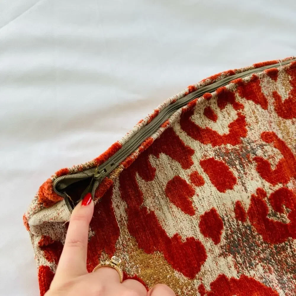 NEWPORT HOME Rust Red Burnt Orange Tan Textured Pillow Case Sham 18